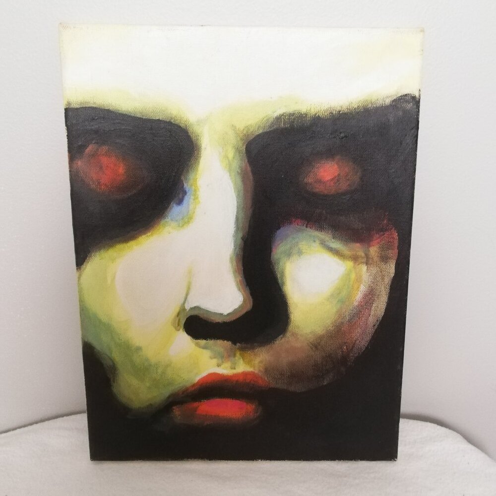 Signed Painting 2004 Abstract Portrait Canvas Art